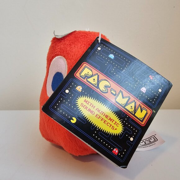 Paladone NAMCO Pac Man Blinky Red Ghost Plush Stuffed Toy Tags WORKING Bandai 4" - Picture 5 of 7